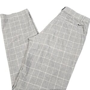 Nike Golf Tour Performance Dri-FIT Plaid Pants Mens 34 Grey 639780-088
